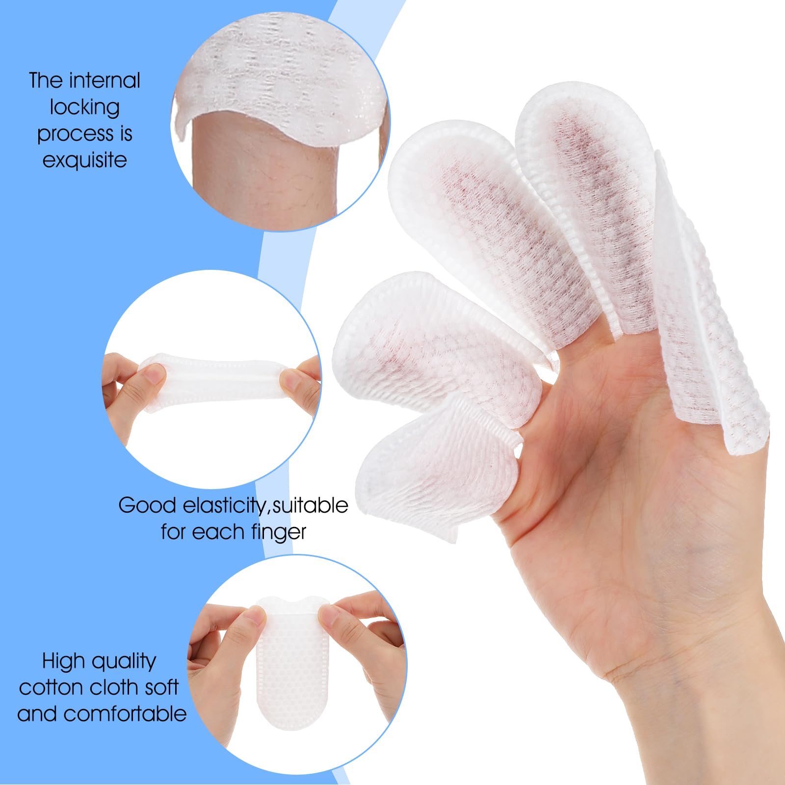 100Pcs Disposable Cotton Finger Cots, Disposable Breathable Pet Ear Wipe Finger Gloves for Dogs Cats Ear Cleaning, Small Glove Sleeves for Pet Cleaning - image 3