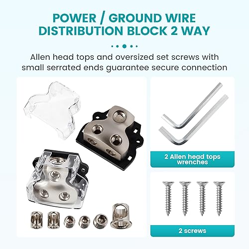 Miniatura 8 de Bloque de distribución de energía de aleación de zinc de 2 vías, calibre 024 en calibre 48, bloque de conexión de distribución de audio para