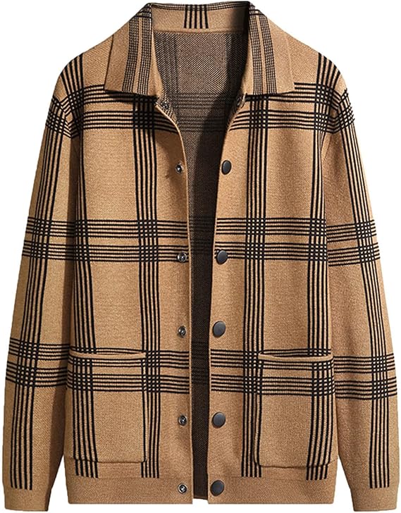 Amazon カーディガン メンズ セーター ジャケット ニットセーター セーターのコート メンズ秋のおしゃれカジュアル薄手アウタートップスチェックストライププリント ジュエリー 通販 Amazon カーディガン メンズ セーター ジャケット ニットセーター セーターのコート メンズ秋のおしゃれカジュアル薄手アウタートップスチェックストライププリント ジュエリー 通販