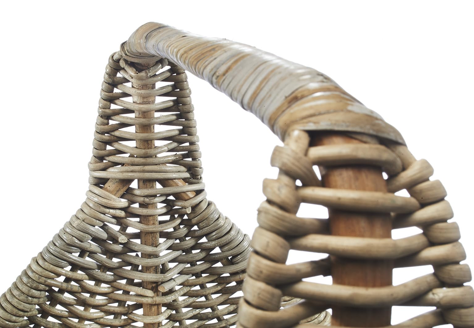 Kobolo Holztrage Holzkorb für Kaminholz Rattan mit Leinenstoff Kubu Grey
