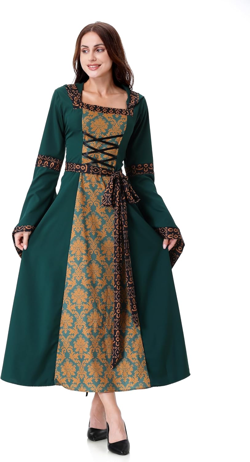 Colorful House Womens Medieval Renaissance Princess Retro Gown Cosplay Costume Dress - Image 2