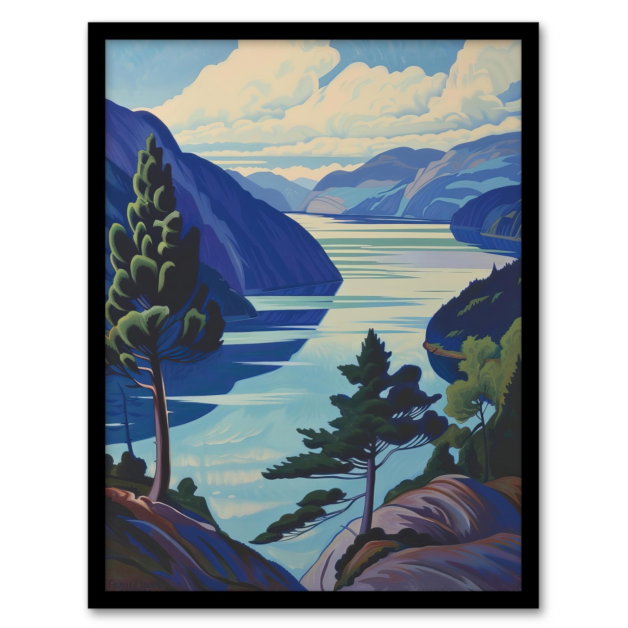 Artery8 Loch Ness Lake Scottish Highlands Landscape Living Room Artwork Framed Wall Art Print A4