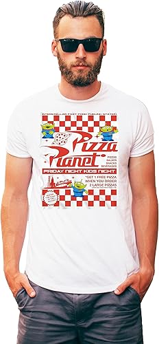 Miniatura 3 de Disney Pixar Toy Story Pizza Planet Take Out Flyer Disneyland World Tee Funny Humor Camiseta gráfica para hombre