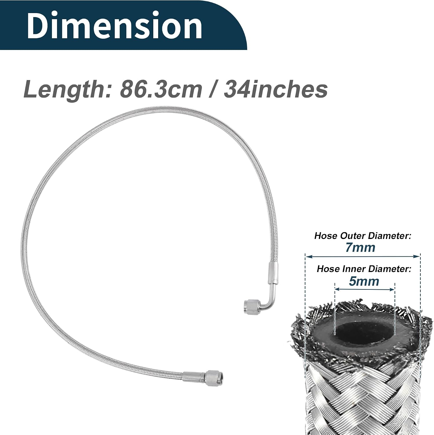 AN-4 Turbo Oil Feed Line Kit 2.83ft Pressure Remote Turbocharger Oil Drain Return Line with Adapter 1 Set