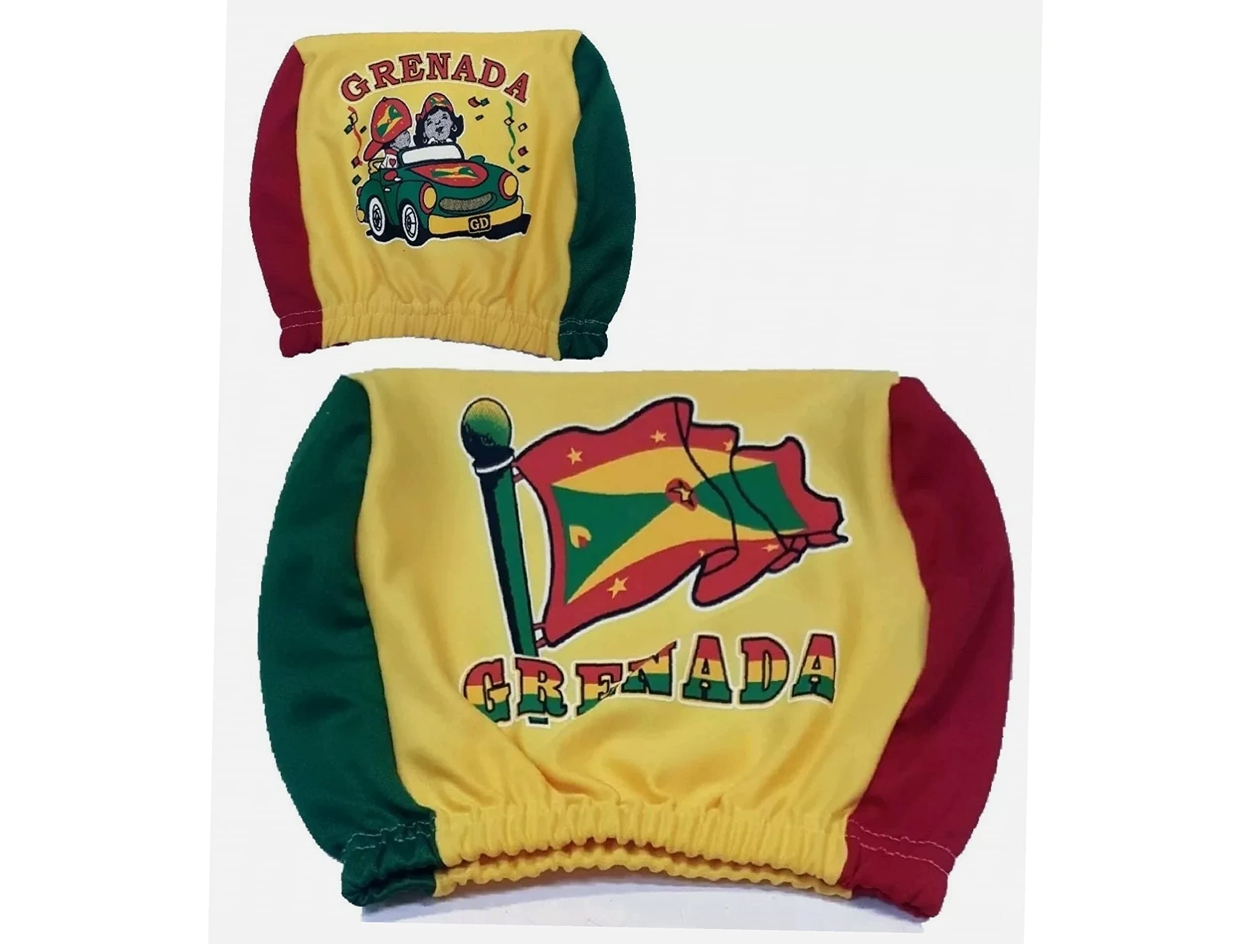 Grenada Headrest Cover Grenadian Flag Fit for Cars Vans Trucks-Sold by a Pairs