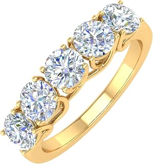 1 1/2 Carat 5-Stone Diamond Wedding Band Ring in 10K Gold
