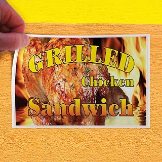 Decal Sticker Grilled Chicken Sandwich Restaurant Cafe Sandwich Store Sign 8"