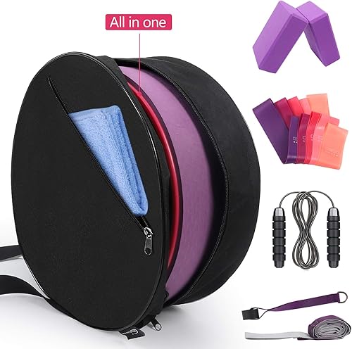 Miniatura 7 de Juego de accesorios de yoga 11 en 1 rueda, bloques, bandas, bolsa y cuerda de saltar para estiramientos y flexiones hacia atrás