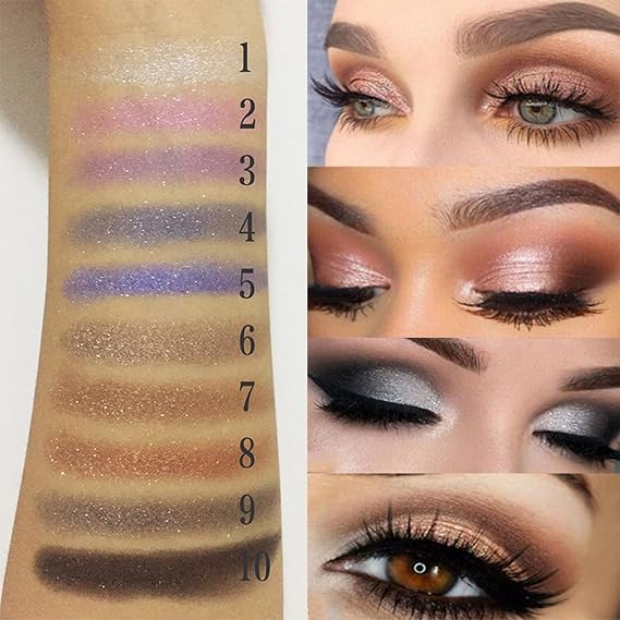 Glitter Eyeshadow Palette&Shimmer Eyeshadow Palette&Sparkly Eyeshadow Palette,Gold Glitter Highly Pigmented Long Lasting Waterproof Sweatproof Make Up Palettes for Women (6 COLOR)