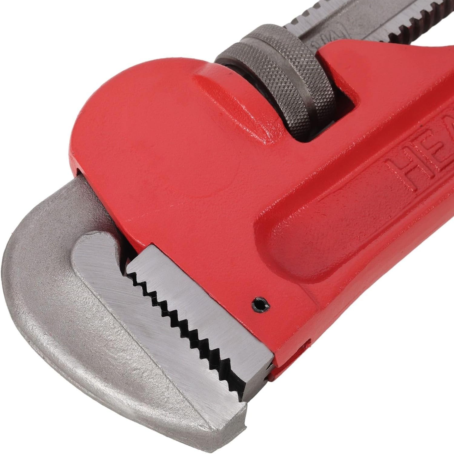 36-Inch Heavy-Duty Pipe Wrench, Adjustable Straight Pipe Wrench with Cast Steel Construction, Heat-Treated Jaw Teeth, Professional Plumbing Tool for 4-3/8" Diameter Pipes, Red