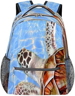 Mochilas escolares leves para meninos e meninas adolescentes tartaruga animal marinho à prova d'água 16 polegadas mochilas para laptop de viagem casual mochila adequada para homens e mulheres trabalho viagens caminhadas acampamento, Multicor, Medium