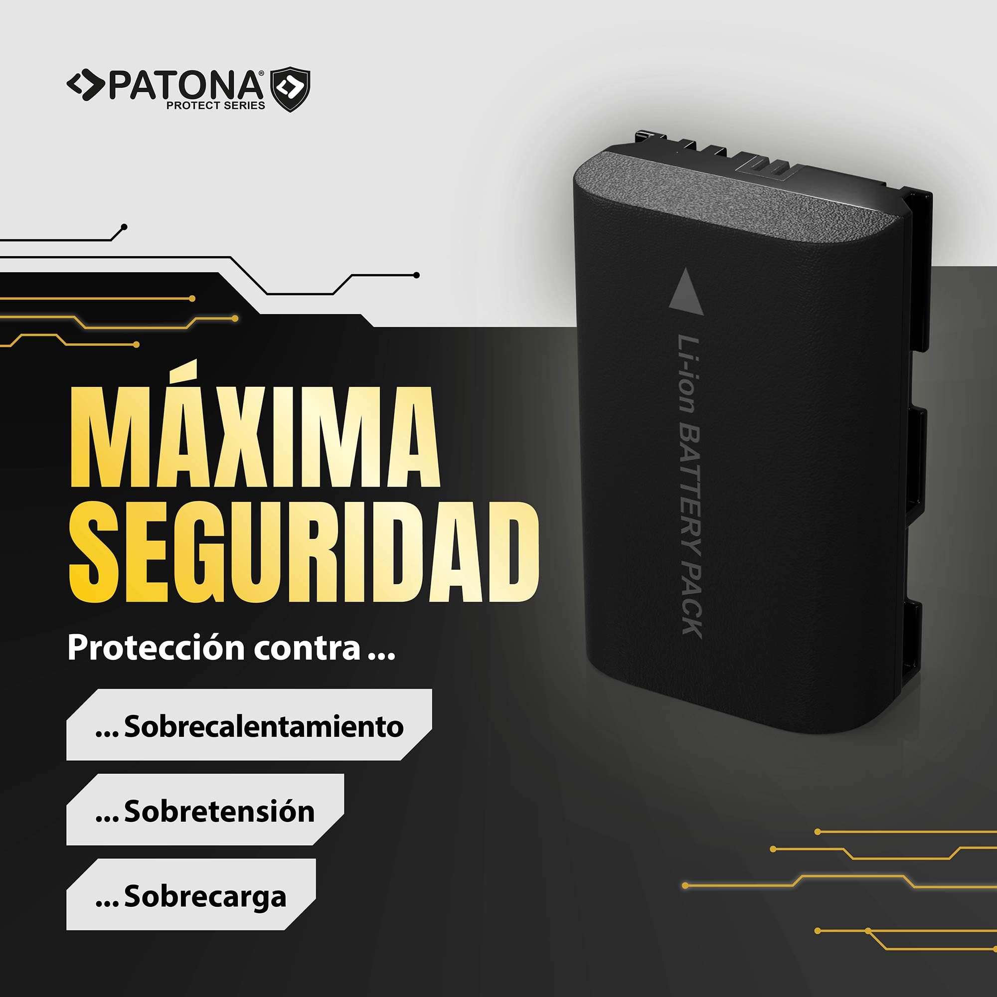 PATONA 2X Protect Batería LP-E6NH 2600mAh – Repuesto para Canon LP-E6 LP-E6N LP-E6NH – Compatible con EOS R5 R6 R6II R7 5D III/IV 6D 7D 90D – Sensor NTC y Carcasa V1 ignífuga