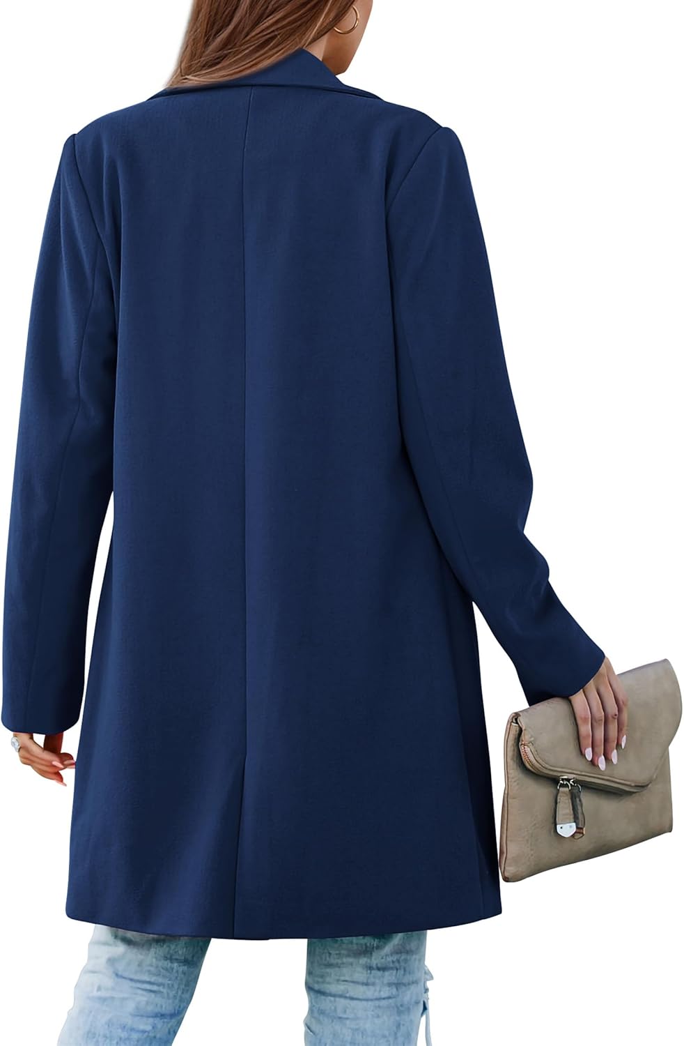 PRETTYGARDEN Women's 2026 Spring Fall Long Blazer Jackets Long Sleeve Lapel Pockets Loose Fit Work Casual Blazers Outerwear - Image 2