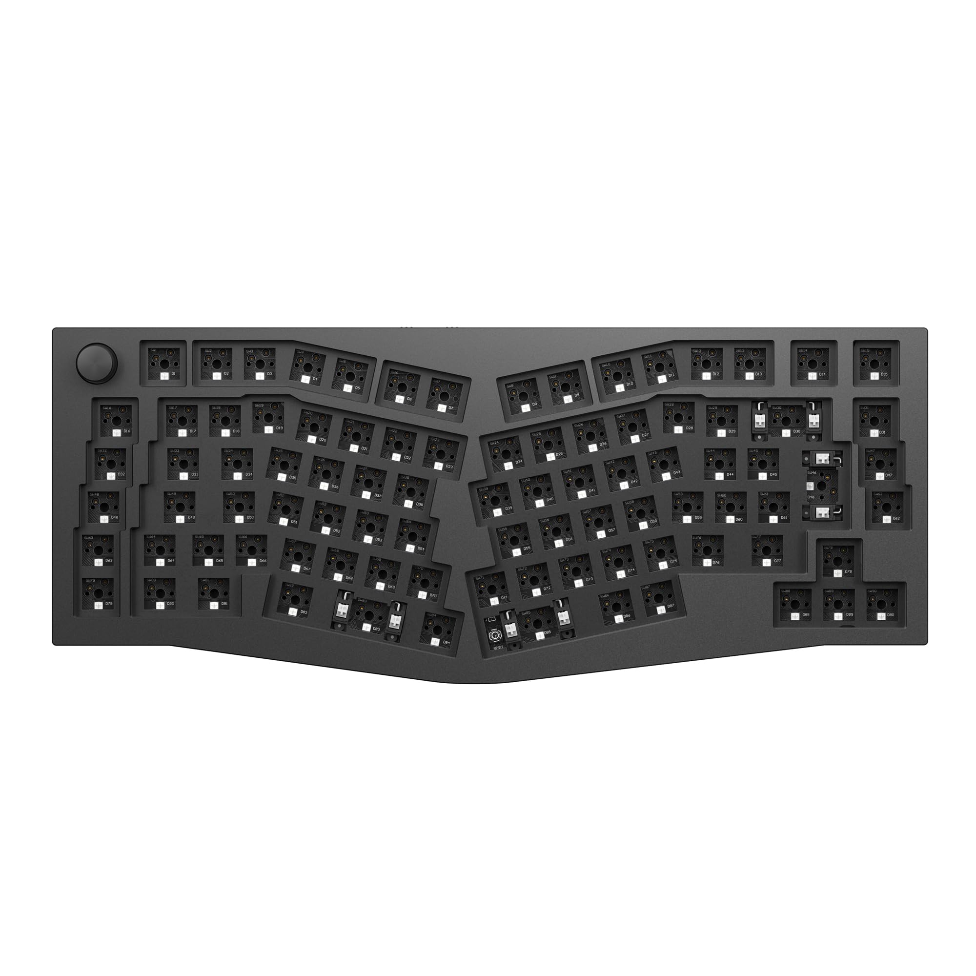 Keychron Q10 Pro Kit Clavier Mécanique Alice 75% en ISO, Corps en Aluminium CNC, Kit Barebone Gaming à Monter Soi-même, Programmable QMK/Via, RGB, Bluetooth 5.1/Filaire, pour Mac, Windows - Noir