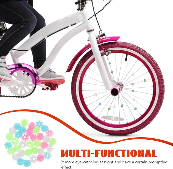 Accesorios decorativos para rayos de bicicleta PRETYZOOM 108 piezas miniatura 8