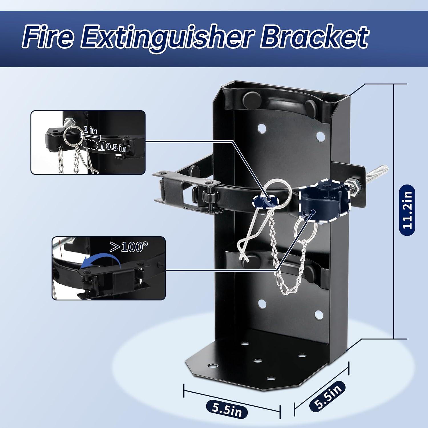 𝑵𝒆𝒘 10lb 2 Pcs Fire Extinguisher Mount, Heavy Duty Fire Extinguisher Bracket St12 Steel, Fits 10lb Dry/5lb CO2 Extinguisher, for Truck Garage Boat, Replaces Amerex 809, 3-Yr Service image 3