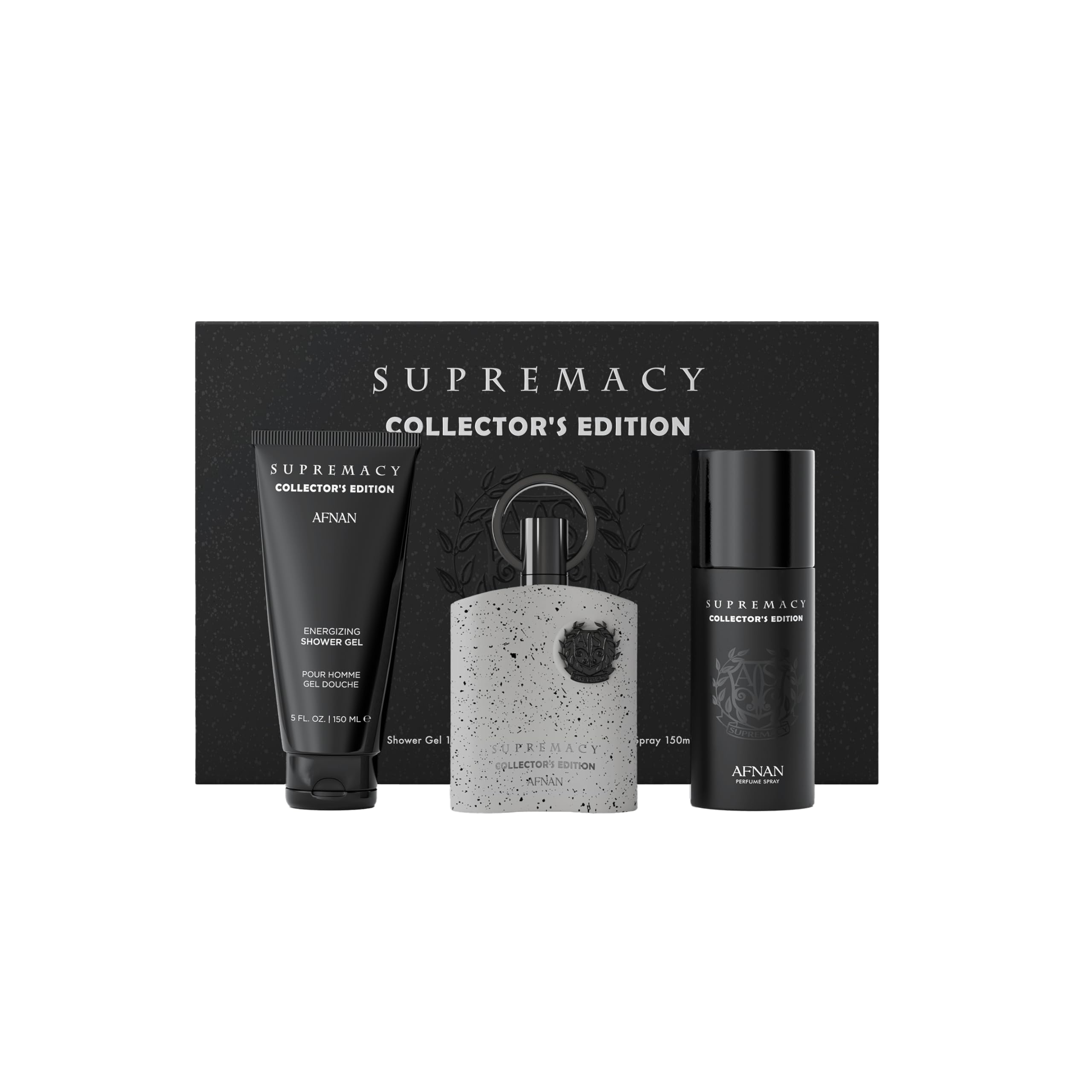 Afnan Supremacy Collector's Edition Luxury Perfume Gift Set for Men – Eau De Parfum (3.4 Oz), Deodorant (5.0 Oz), Shower Gel (5.0 Oz)