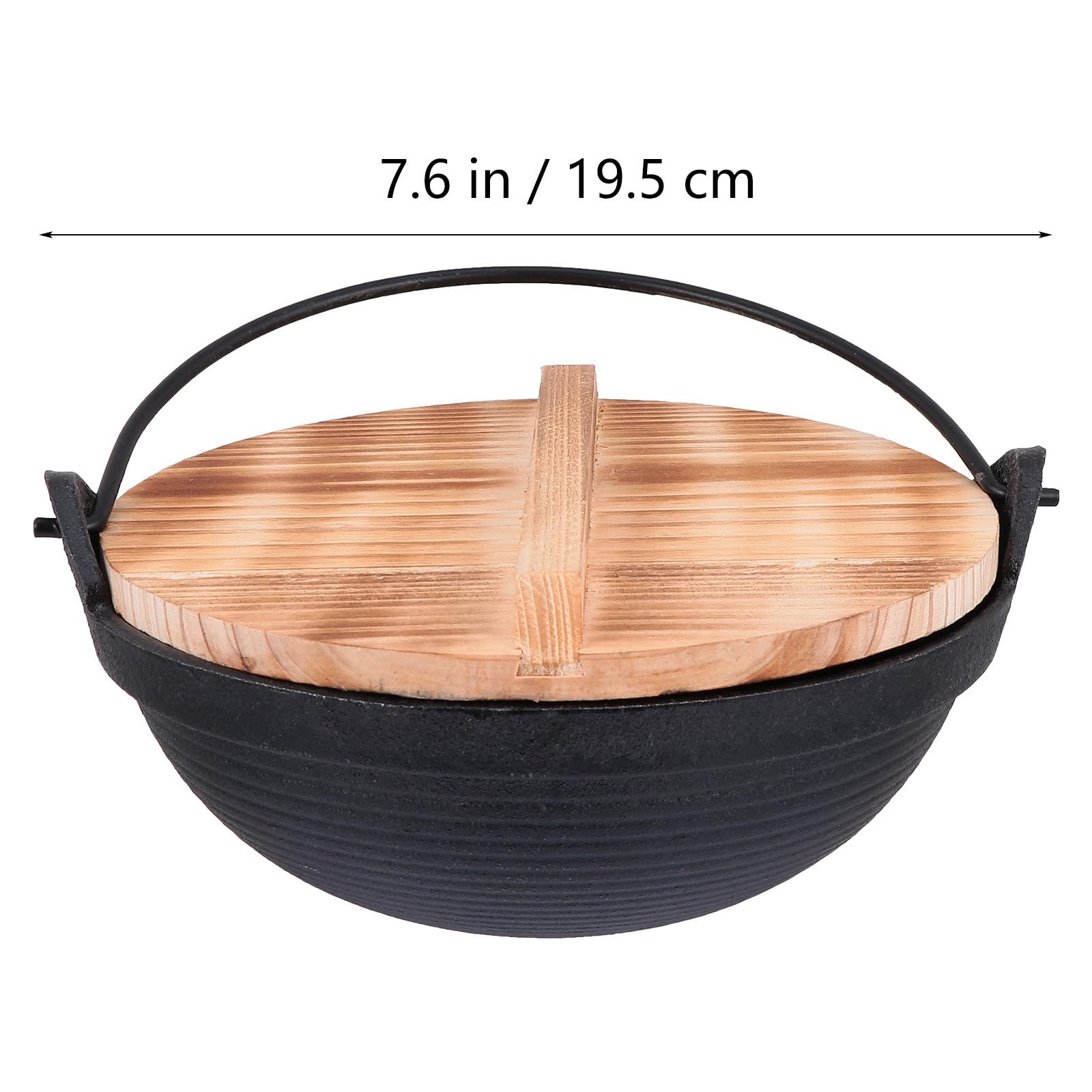 HEMOTON Olla Colgante de Hierro Fundido para Exteriores, Negra, Portátil
