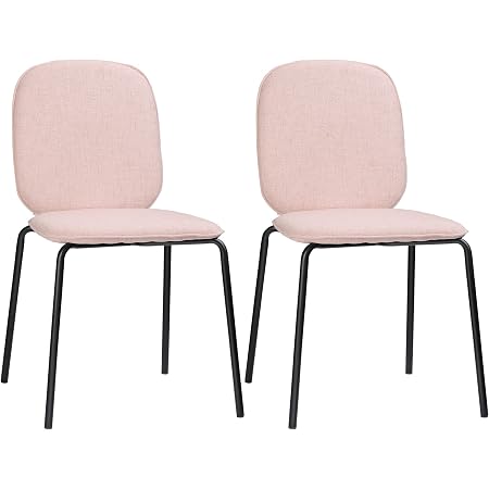 HOMCOM Set Di 2 Sedie Da Pranzo Scandinave In Velluto Nero – Con Gambe In Metallo, Imbottite, Per Soggiorno E Cucina - 2