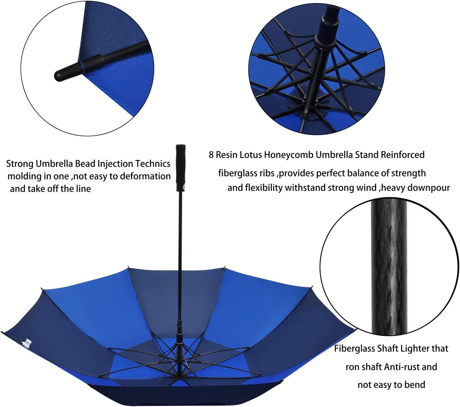 ACEIken Golf Umbrella Large 58/62/68 Inch Automatic Open Golf Umbrella Extra Large Oversize Double Canopy Vented Umbrella Windproof Waterproof for Men and Women
