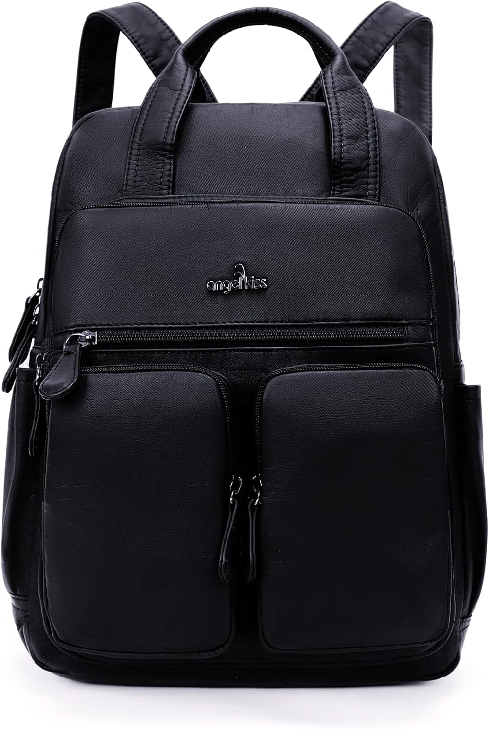 Angel Kiss Backpack Purse for Women Soft Washed Leather Multi Pocket Casual Travel Backpacks…