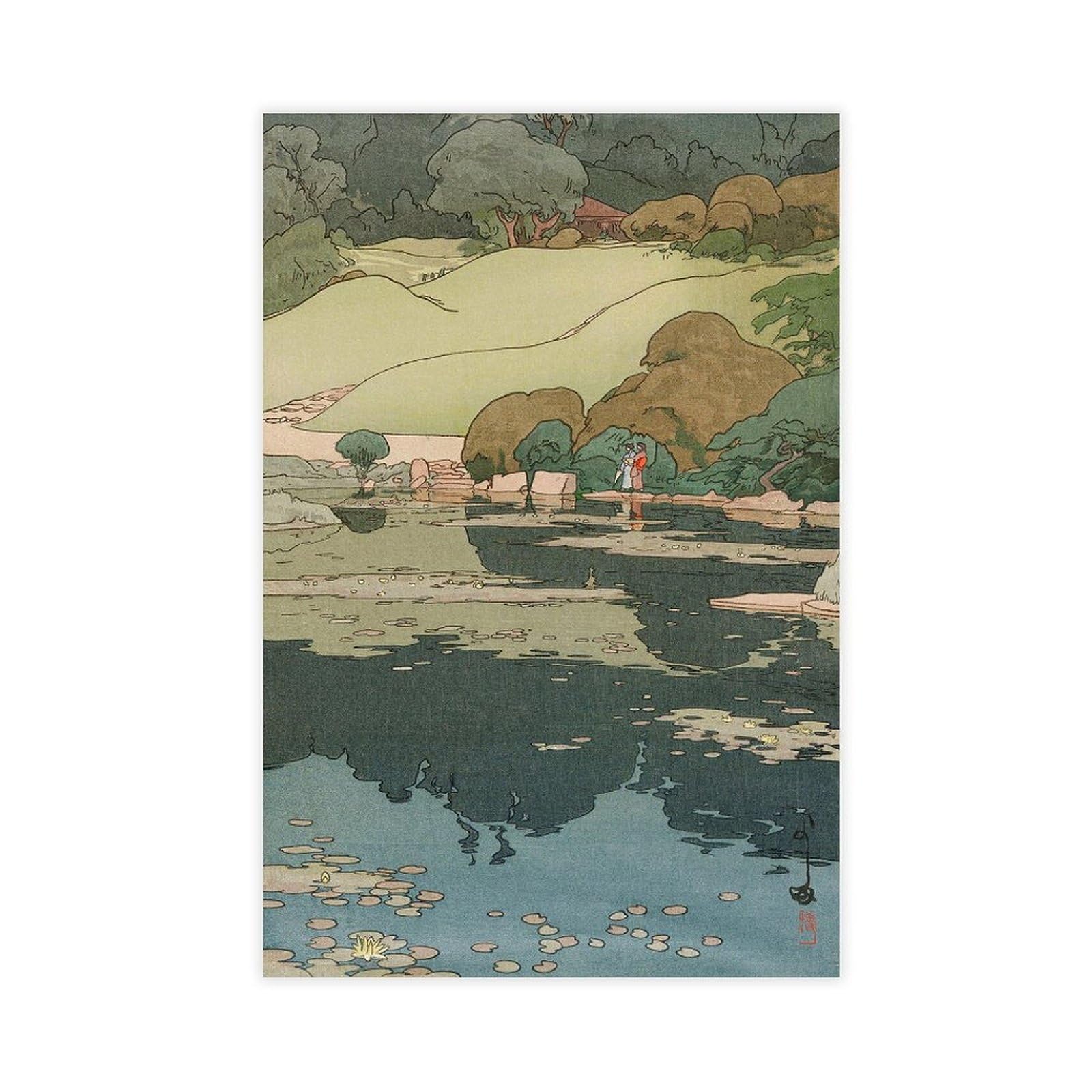 Dfjyjfgjj Yoshida Hiroshi,Water Lilies In The Botanical Garden Wall Decoration Poster Family Bar Restaurant Garage Cafe Art Sign Gift 20" L X 30" W