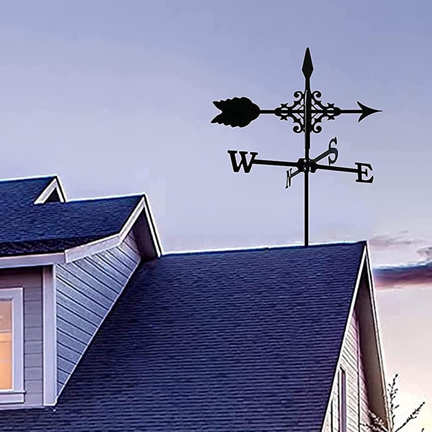 Weathervane with Arrow Ornament Weather Vane for Roof All Steel Metal Construction Weathervane for Gardens Homes Sheds Fence Posts pergolas Farms