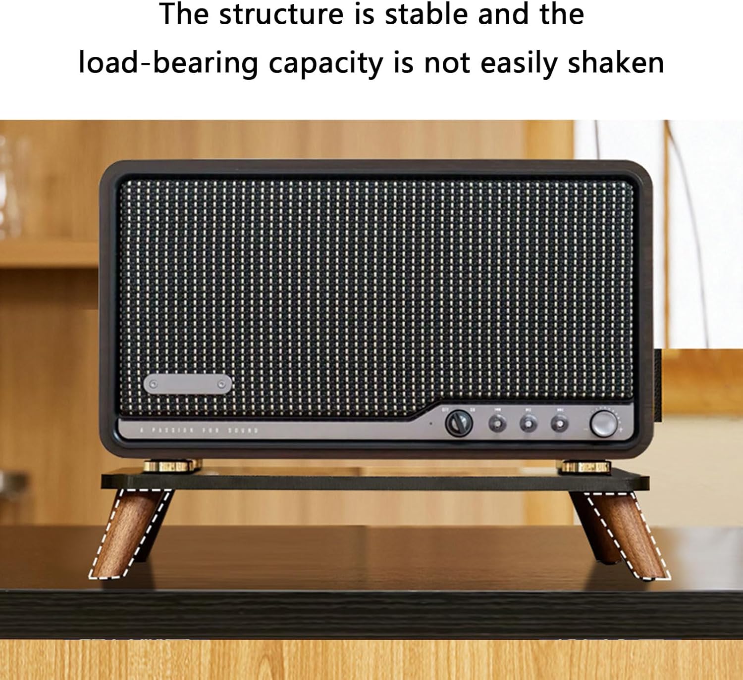 Vintage Styles Speakers Mount Strong Wood Construction Strong Wooden Sound Stand Simple Installation for Device M330 Vintage Wooden Acrylic Speakers Holder