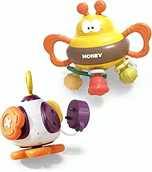 Kit Com 2 Itens - Brinquedo Montessori Sensorial para Bebê 6 a 24 meses, Cubo de Atividades 2 em 1, Estimula Coordenação Motora e Sentidos, Certificado INMETRO