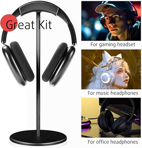 Miniatura 6 de G.CATACC Soporte de auriculares para escritorio, soporte antideslizante para auriculares para Apple, Bose, Sony, Philips, Sennheiser, Beats Gaming -