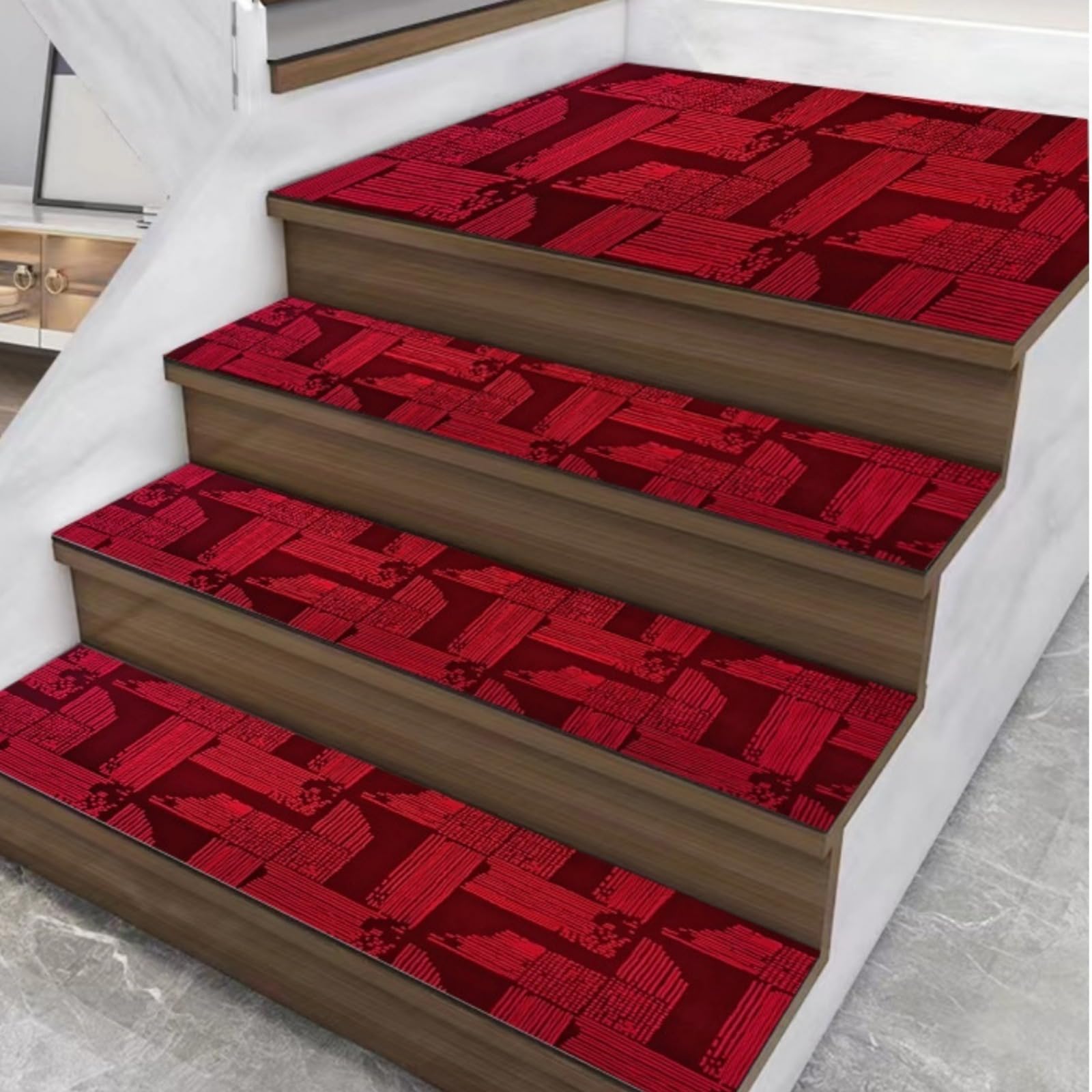 Alfombra para escalones suave de 24 x 75 cm antideslizante lavable a máquina Estilo 8 15 unidades
