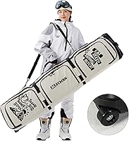 Vista 1 de XCMAN Bolsa de snowboard con ruedas de 63 a 75 pulgadas de longitud ajustable para botas de snowboard de viaje aéreo