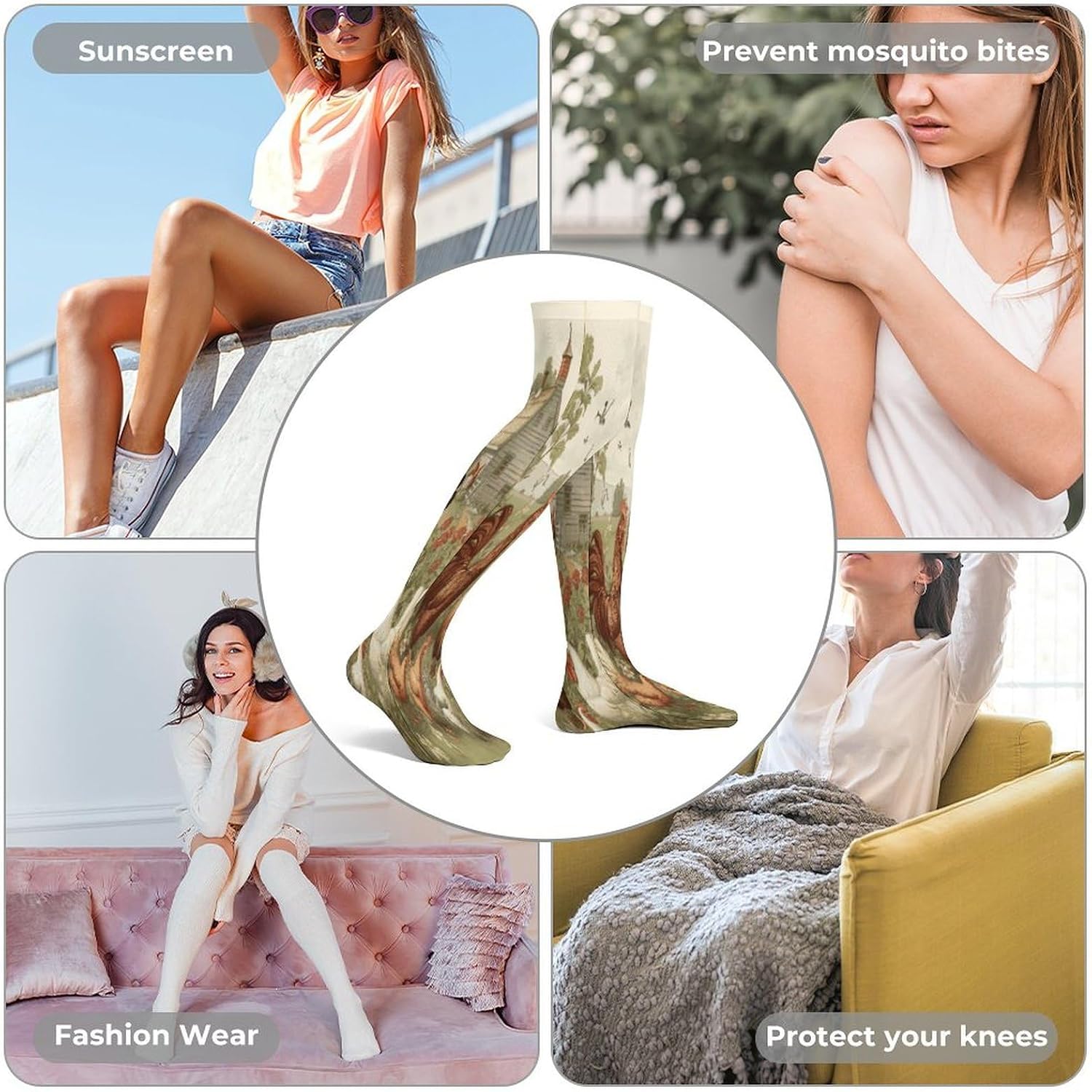 Chickens And Farm Women High Waist Fishnet Stockings Stretch Mesh Pantyhose Sexy Trendy Legwear for Daily Wear