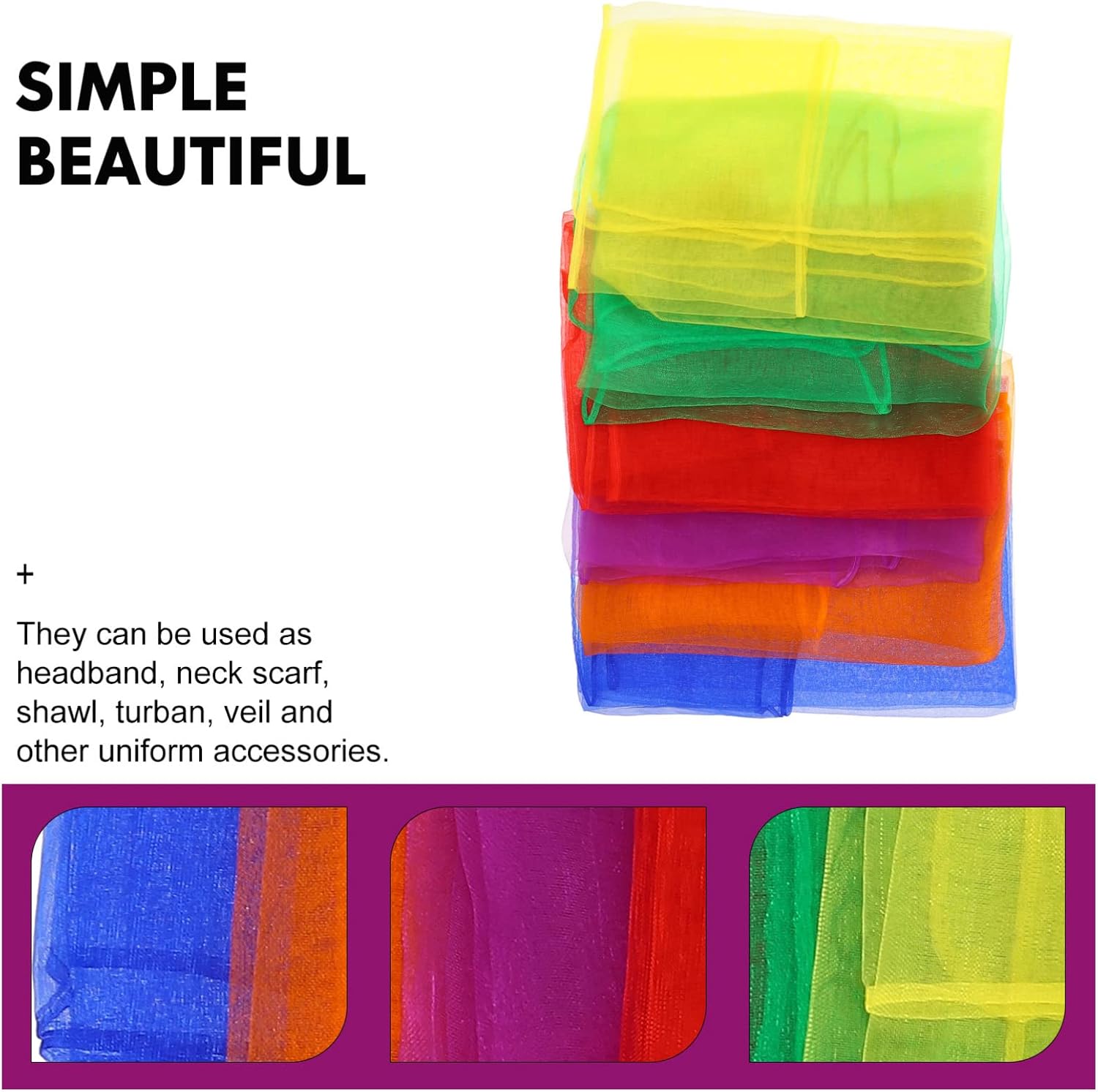 BESPORTBLE 12pcs Juggling Scarves for Boys and Girls Soft Breathable Play Scarves for Dance Performance and Music Activities for Kindergarten and Group Performances