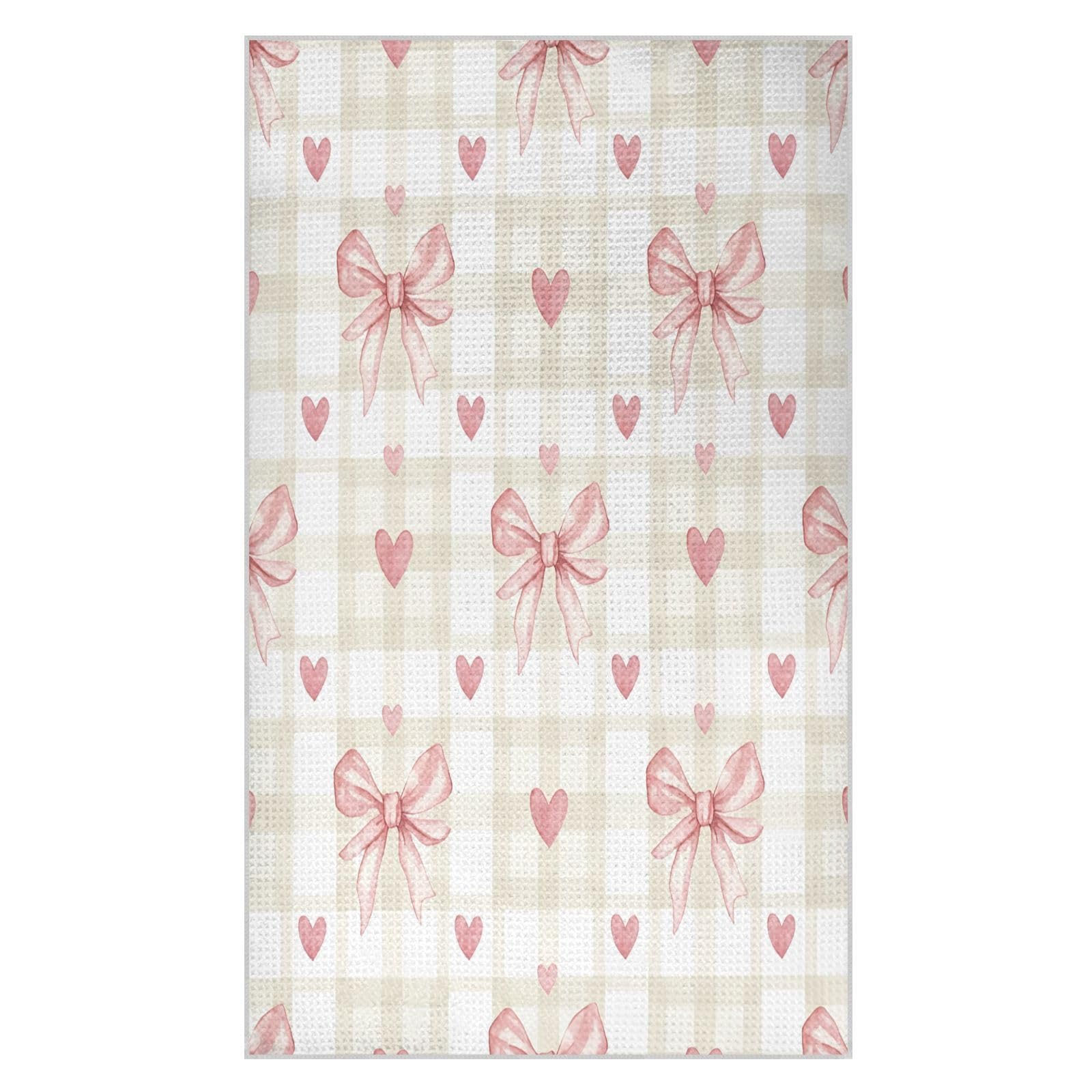 BURSTDDY Bows Kitchen Towels,Absorbent Dish Towels 2 Pack
