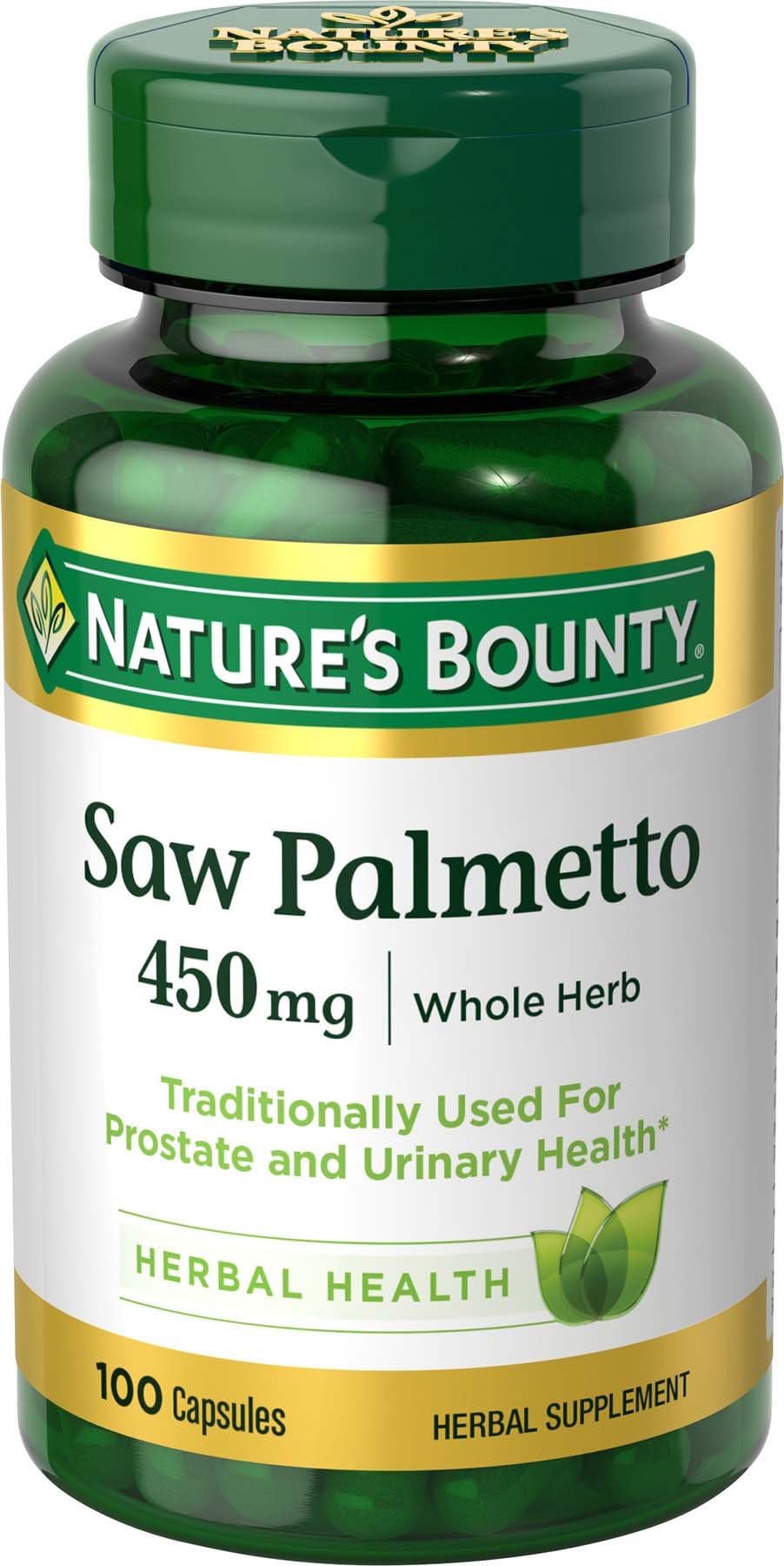 Saw Palmetto, Herbal Health Supplement, Prostate and Urinary Health, 450 mg, 100 Capsules