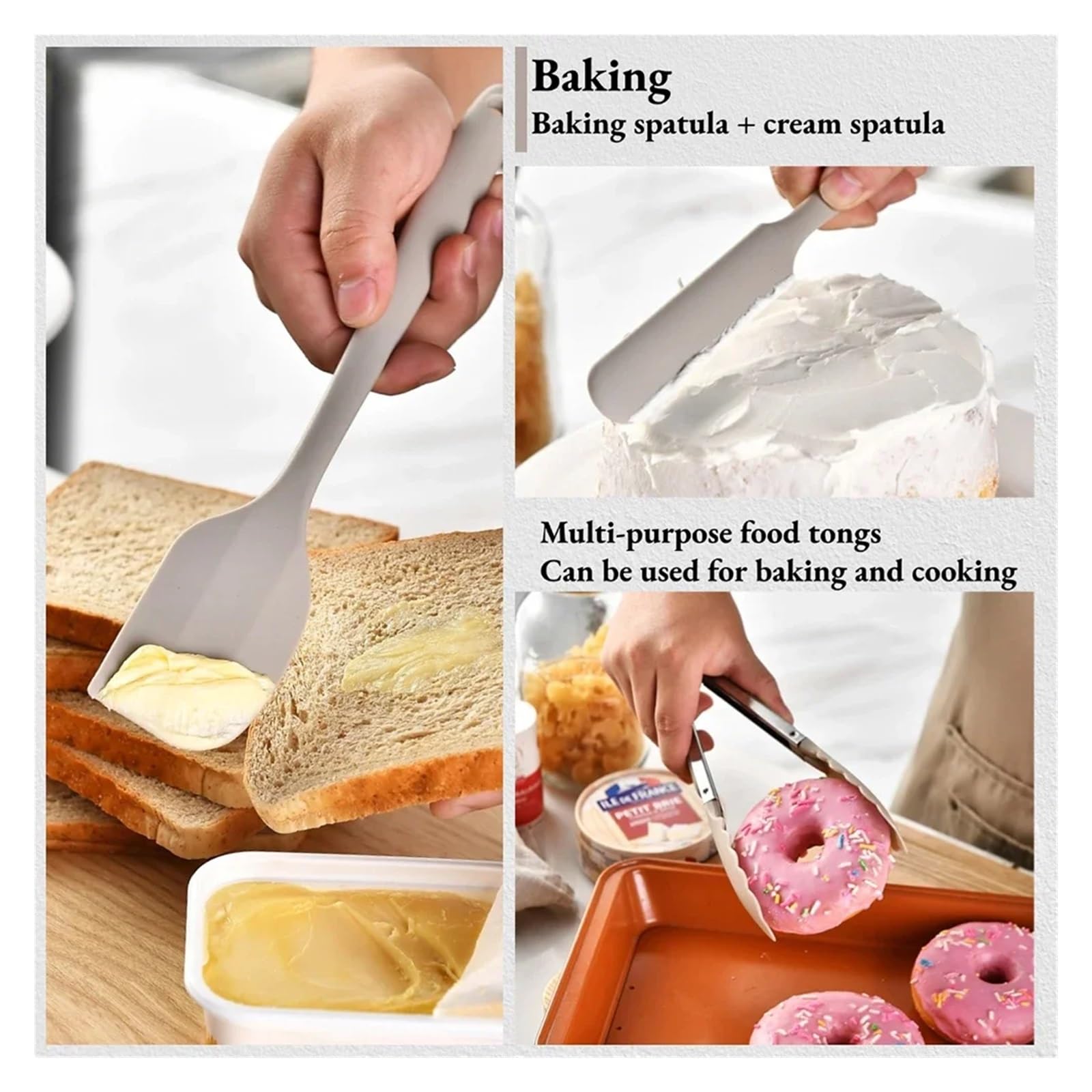 Set d'ustensiles de cuisine en silicone Ustensiles de cuisine en Silicone kaki qualité alimentaire, ustensiles, spatule tournante, cuillère à soupe, pratique 15 pièces(Khaki)