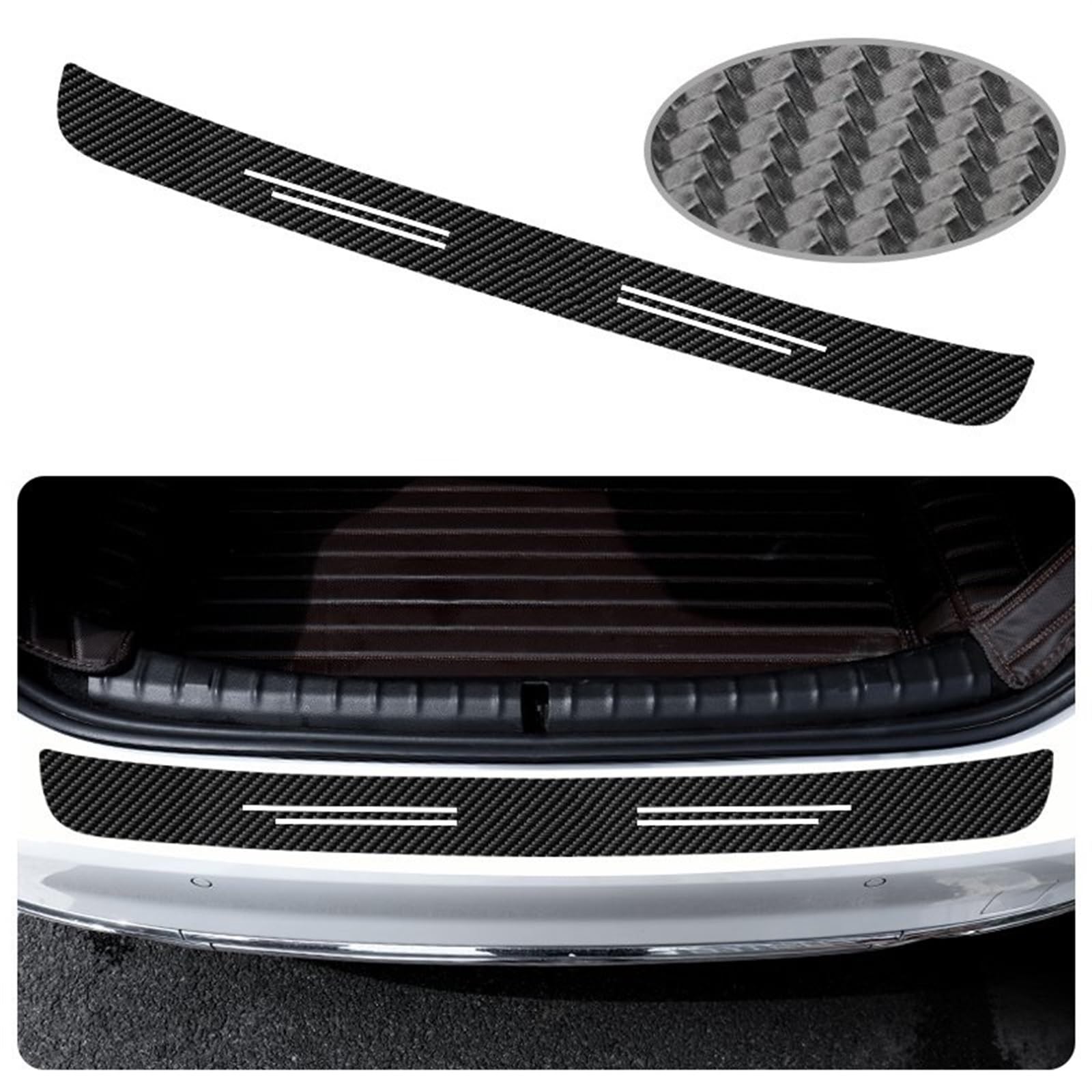 Tira Protectora de Parachoques Adhesivo Protector de Fibra Carbono para el Maletero del Coche, Adhesivo Decorativo para Parachoques Trasero para Peugeot 508