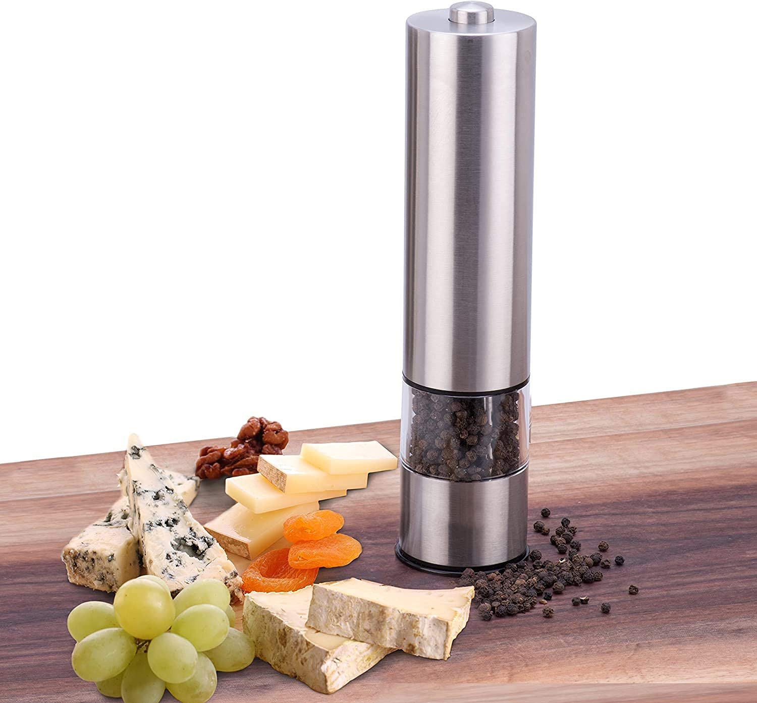 Macinasale o macinapepe Elettrico Automatico,Alimentato a Batteria con Luce LED in Basso