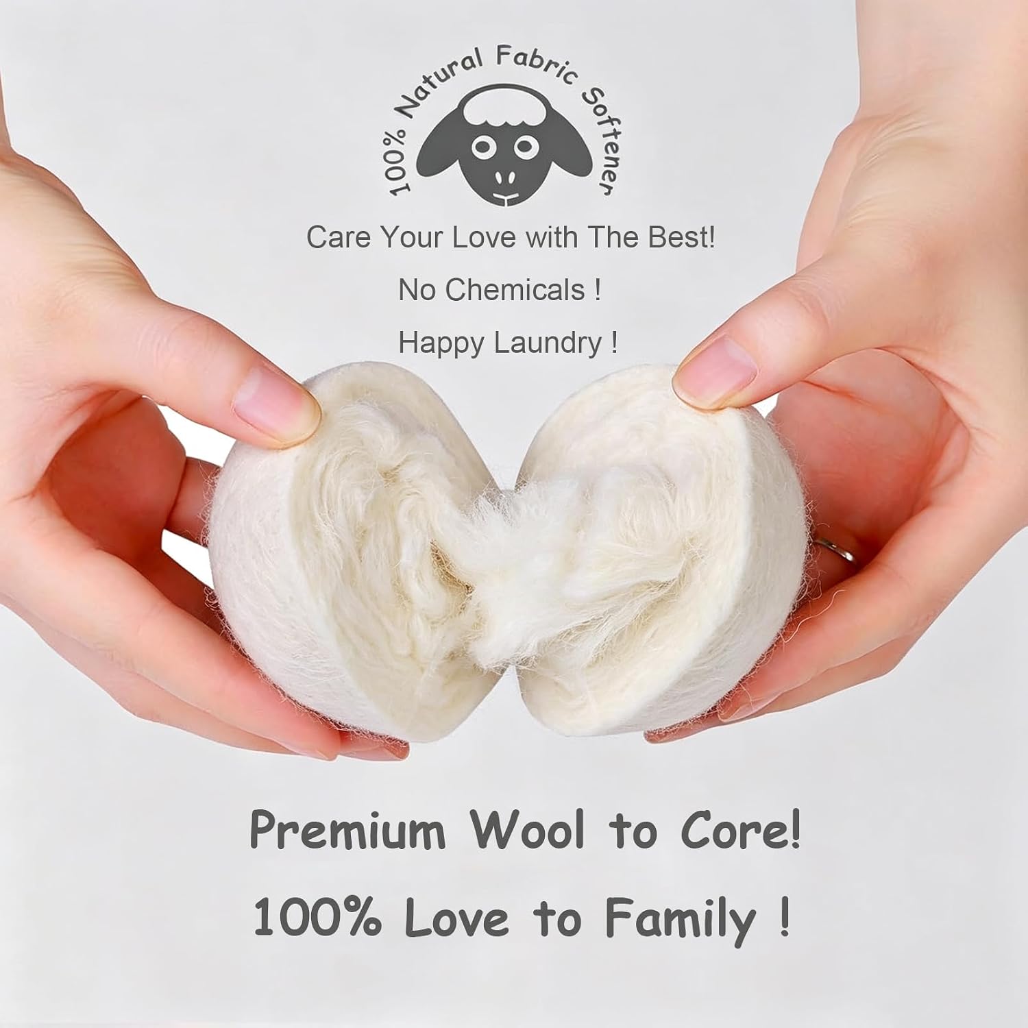 Budieggs Wool Dryer Balls XL 6-Pack | 100% New Zealand Wool | Chemical-Free Natural Fabric Softener | Reduces Wrinkles, Drying time & Static Cling | Lasts 1000+ Loads