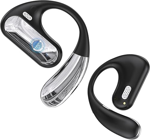 Boytond Open Ear Earbuds, Wireless Ear Buds,Earhook Earbuds with 40H Playtime,IPX7 Waterproof Sports Bluetooth Earphones,Bluetooth V5.3 Ultra Comfort Open Ear Headphones Wireless,Clear Calls