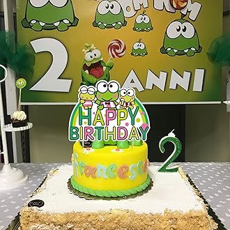 KGNZUIZIU Keroppi Birthday Party Decorations, 83pcs Keroppi Frog Party Supplies with Happy Birthday banner, Cupcake Toppers, Balloons and Stickers for Big-Eyed Frog Theme Kids Birthday Shower Party