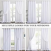 Vista 4 de PONY DANCE Cortinas para Sala de 84 Pulgadas de Largo - Cortinas con Capa Traslúcida, 52 Pulgadas de Ancho, Paneles para Tratamiento de Ventanas