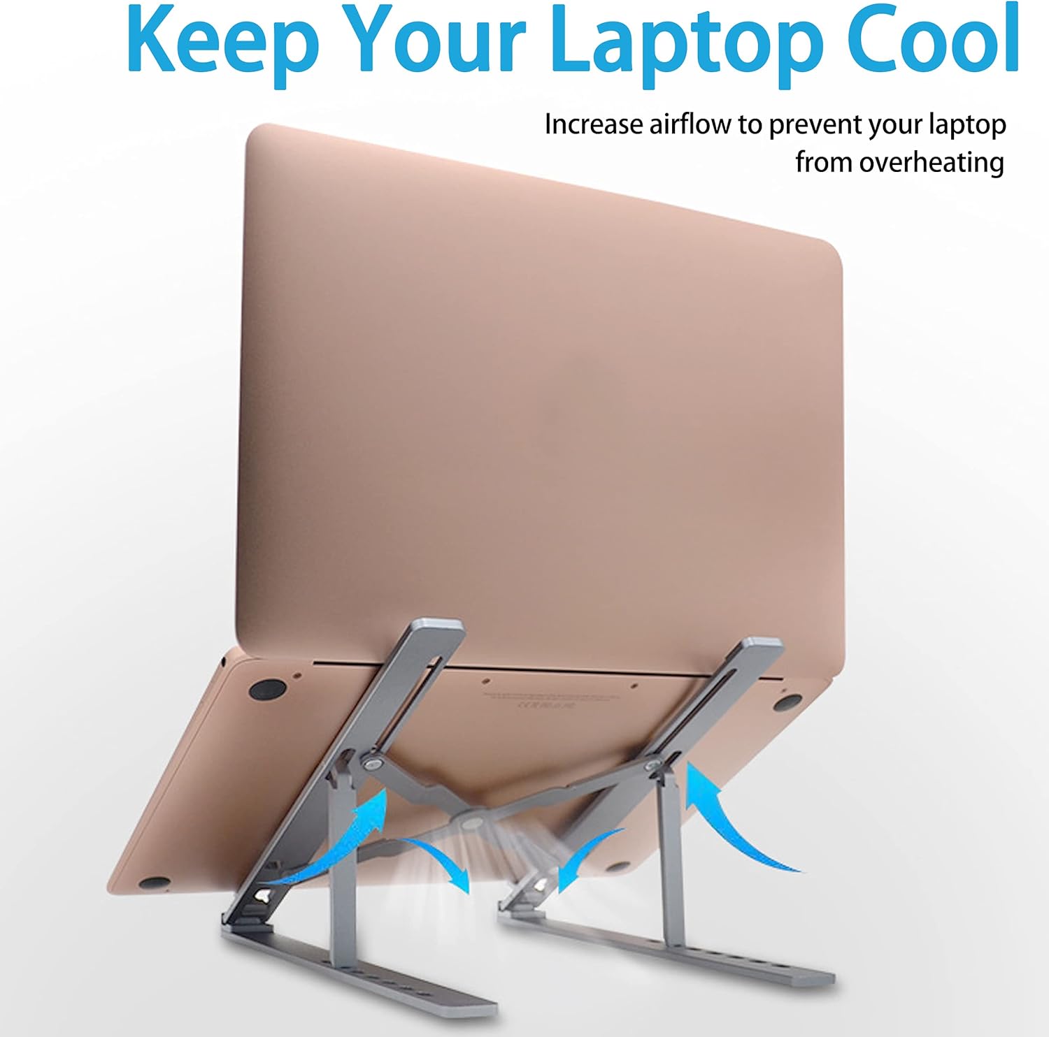 Yomigoo Portable Laptop Stand for Desk, Home Office Laptop Accessories Adjustable Ventilated Ergonomic Aluminum Laptop Holder Riser Compatible with 10-15.6” Laptops,Tablets,Graphic Tablets(Space Grey) : Electronics