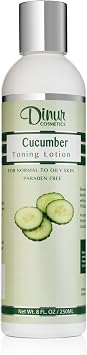 Dinur Cosmetics Cucumber Toning Lotion for Normal to Oily Skin Natural Hydrating Toner Helps to Store Skin Natural pH Balance Tightens Pores Refreshing Skin Healthy Glow 8 fl. oz. 250 ml.