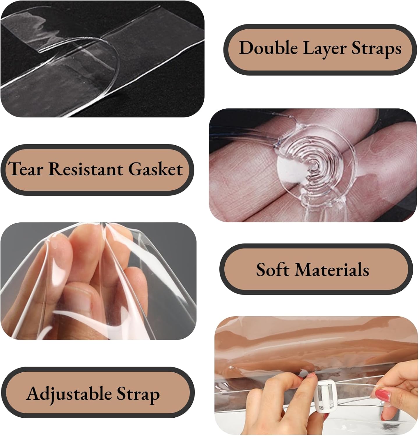 6 Pack Plastic Chair Covers for Dining Room,W18*D17 Inches Clear PVC Kitchen Chair Seat Protectors (6, W18 * D17 * H6 inches)