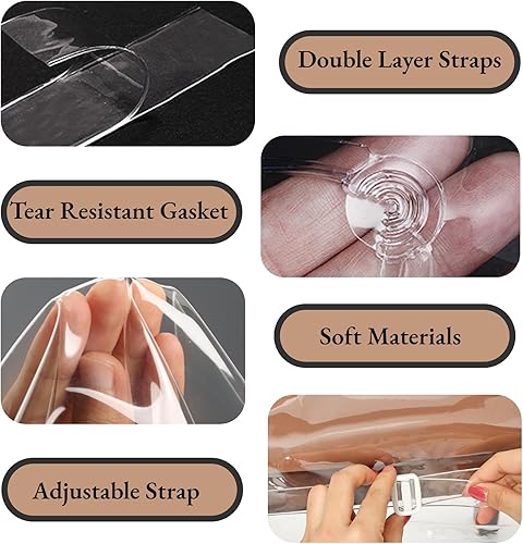 Miniatura 4 de SIWUTIAO Paquete de 6 fundas de plástico para sillas de comedor, 18 pulgadas de ancho x 17 pulgadas de profundidad, protectores de asiento de PVC