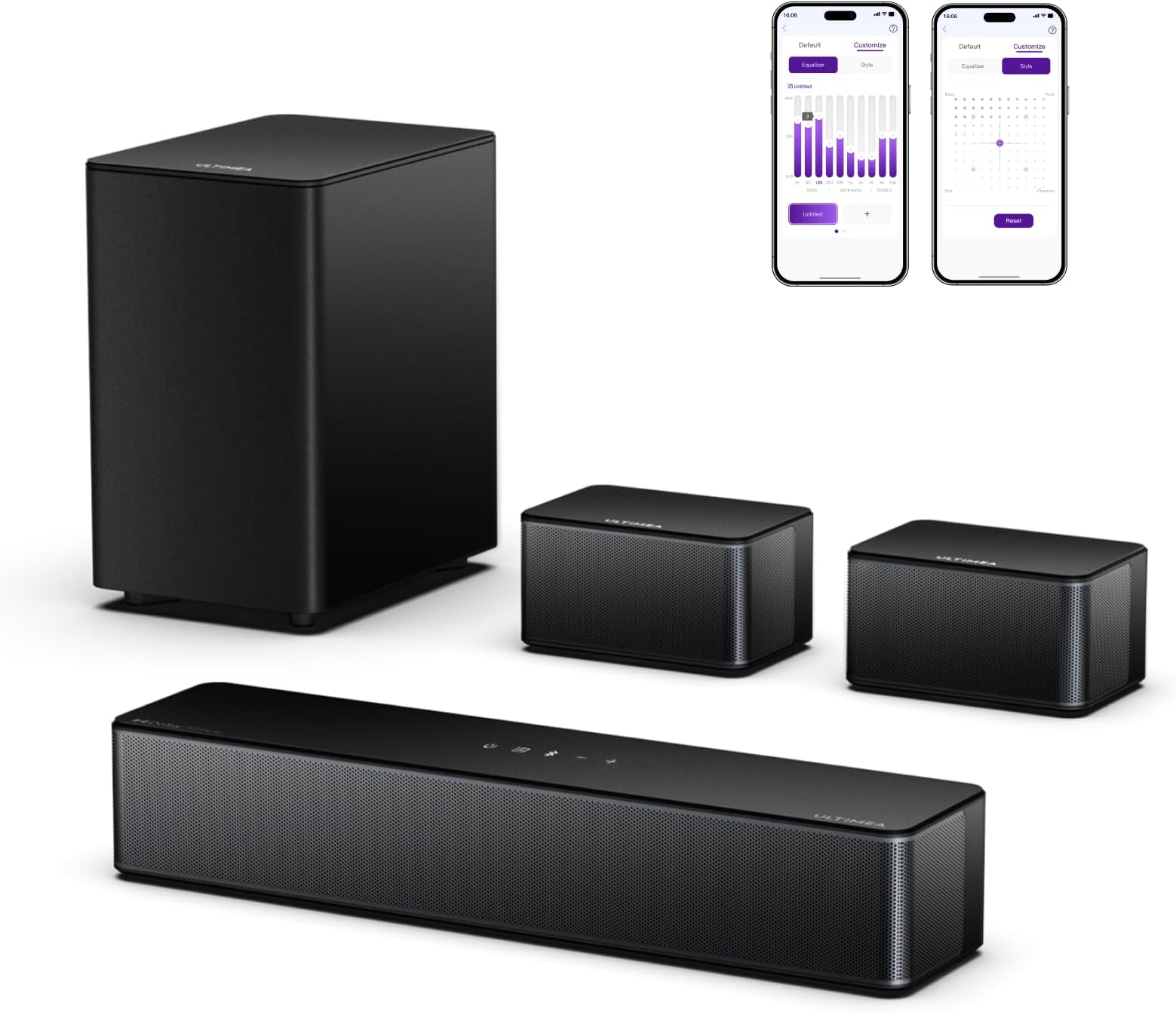 5.1 Sound Bar for Smart TV, with Dolby Atmos, 410W Peak Power, Surround Sound System for TV, Wireless Subwoofer Bass Boost, Surround Adjustable, APP Control, Poseidon D60(New 2025 Model)
