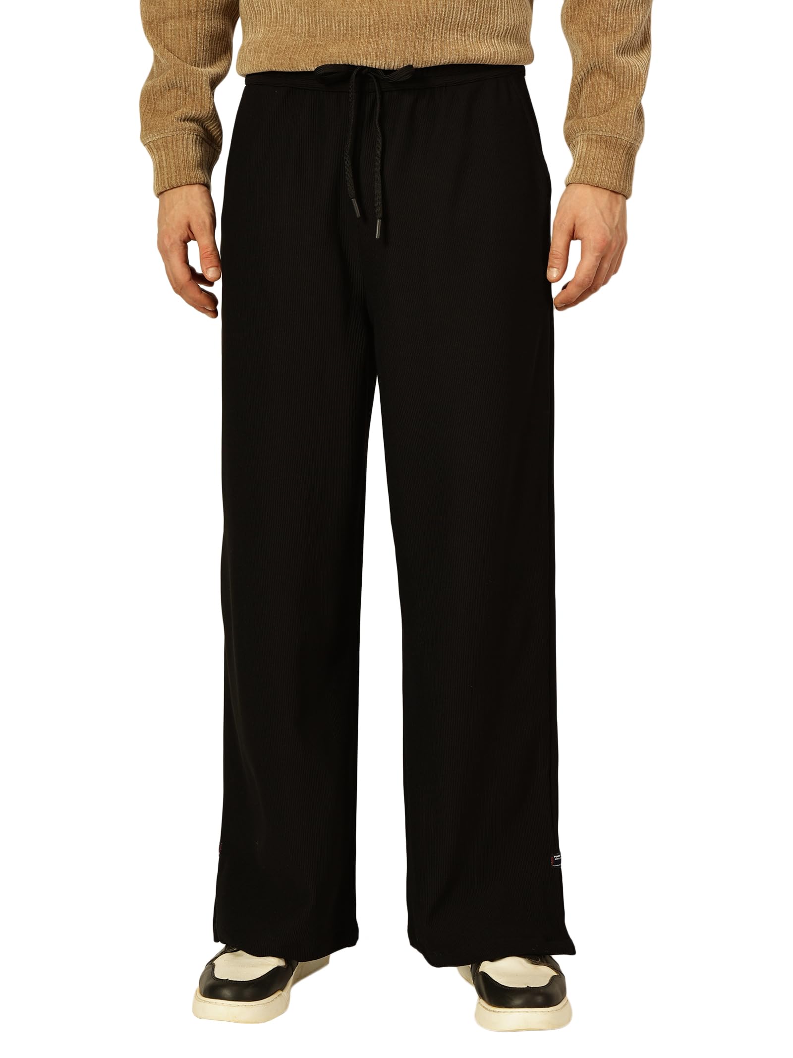 thomas scott Men's | Solid | Boot Cut | Wide Leg | Breathable Fabric | Mid Rise | Loose Fit | Polyester Blend | Elasticated with Drawstring | Trouser | Pants-picture-33