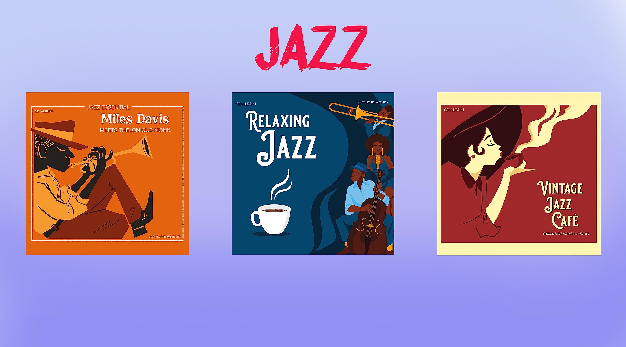 jazz- Miles Davis Meets Thelonious Monk, Relaxing Jazz, Vintage Jazz Cafè - Luis Armstrong, Billie Holyday, Benny Goodman, Cab Calloway, Count Basie